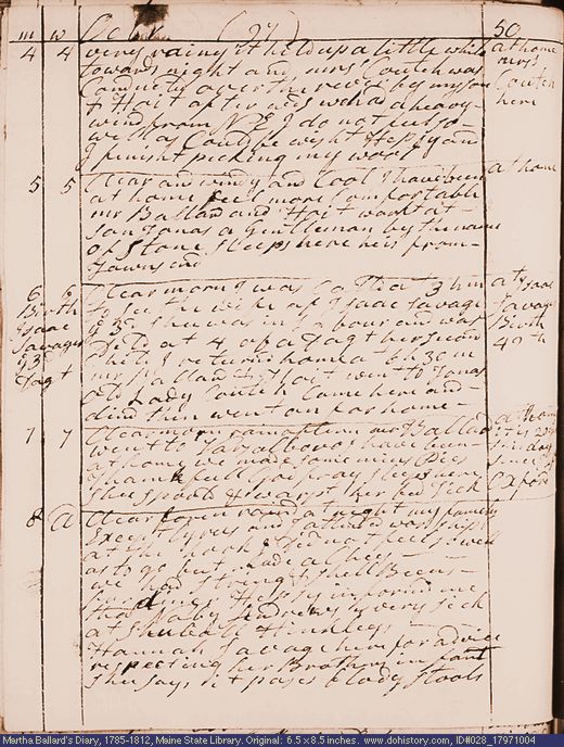 Oct. 4-8, 1797 diary page (image, 110K). Choose 'View Text' (at left) for faster download.