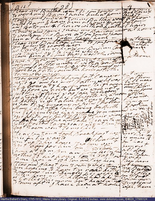 Jan. 24-31, 1798 diary page (image, 146K). Choose 'View Text' (at left) for faster download.