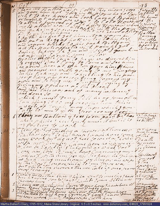 Oct. 24-29, 1799 diary page (image, 132K). Choose 'View Text' (at left) for faster download.