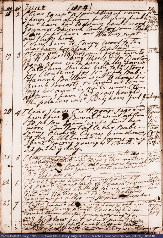 Jun. 18-23, 1804 diary page (image, 147K). Choose 'View Text' (at left) for faster download.