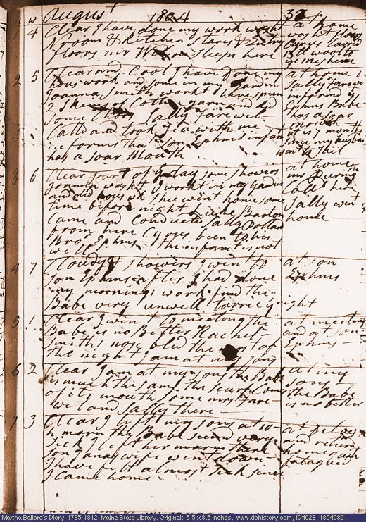 Aug. 1-7, 1804 diary page (image, 149K). Choose 'View Text' (at left) for faster download.