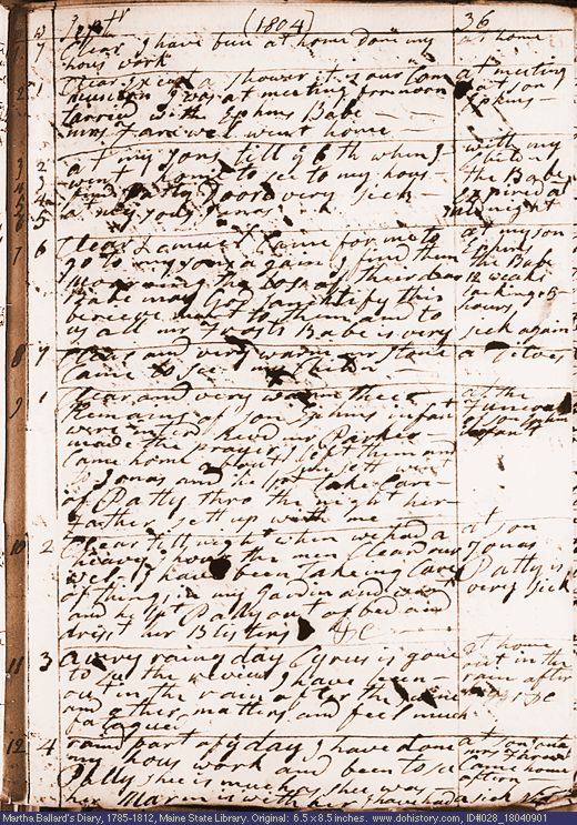 Sep. 1-12, 1804 diary page (image, 154K). Choose 'View Text' (at left) for faster download.