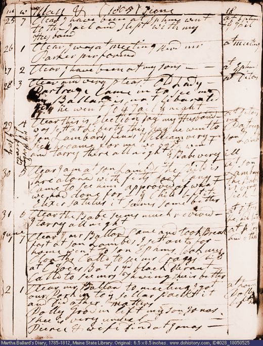 May 25-Jun. 2, 1805 diary page (image, 118K). Choose 'View Text' (at left) for faster download.