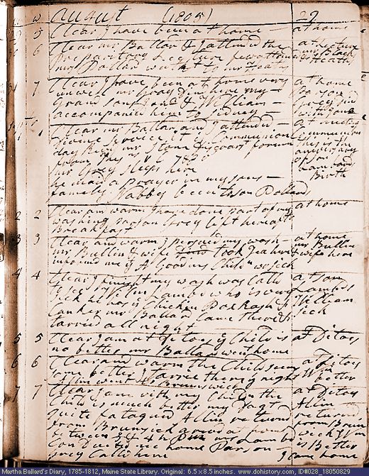 Aug. 29-Sep. 7, 1805 diary page (image, 142K). Choose 'View Text' (at left) for faster download.