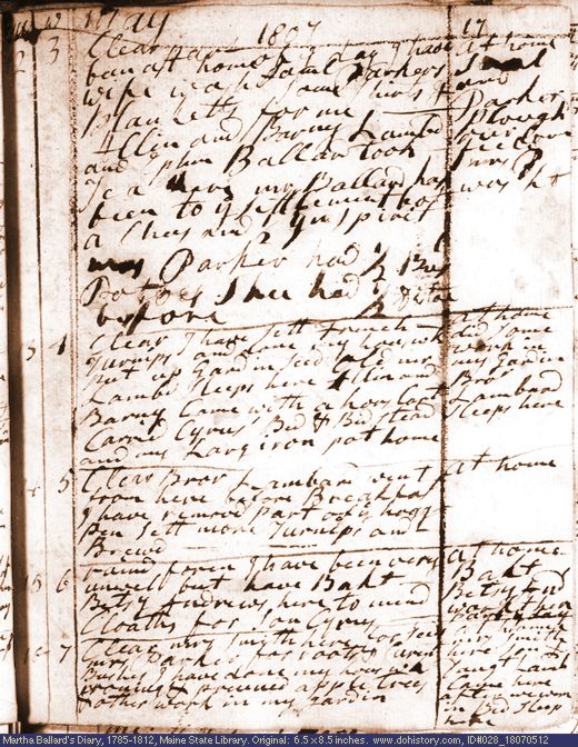 May 12-16, 1807 diary page (image, 122K). Choose 'View Text' (at left) for faster download.